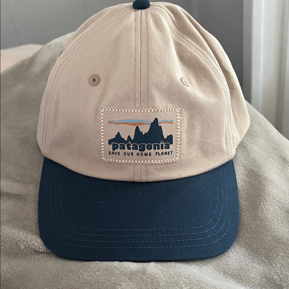 Patagonia Beige and Dark Blue Hat